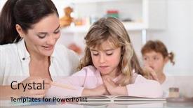  Presentation with young children at school - Cool new slides with early reading - primary school teacher with young backdrop and a coral colored foreground
