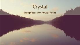  Presentation with mountain lake - Beautiful slide deck featuring early serene morning in mountains backdrop and a lemonade colored foreground