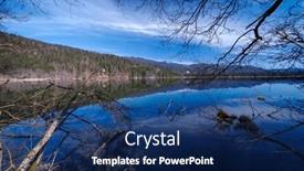  Presentation with lake front - Slide set enhanced with early-spring-atmosphere-at-lake background and a navy blue colored foreground