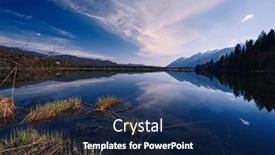  Presentation with mountain lake - Slide set with early-spring-atmosphere-at-lake background and a  colored foreground