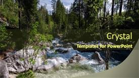  Presentation with forest stream - PPT theme enhanced with early-spring-atmosphere background and a tawny brown colored foreground