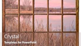  Presentation with cabin - Amazing slide deck having early-spring-dawn-over backdrop and a violet colored foreground