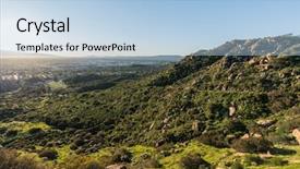  Presentation with los angeles - Presentation design enhanced with early spring morning view background and a light blue colored foreground