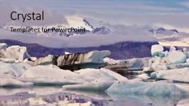  Presentation with water ocean - PPT theme featuring early-summer-morning-icebergs background and a light blue colored foreground