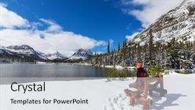  Presentation with montana - Cool new PPT theme with early winter in glacier national backdrop and a light gray colored foreground