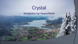  Presentation with winter - Audience pleasing presentation design consisting of early winter view to the tegernsee from wallberg in the valley it is still autumn backdrop and a sky blue colored foreground