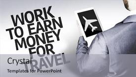  Presentation with business travel - PPT layouts consisting of earn money for travel background and a light gray colored foreground