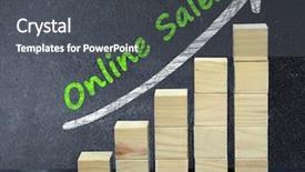  Presentation with online yard sale - PPT theme featuring earn more - online sales text on black background and a dark gray colored foreground