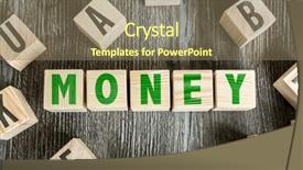  Presentation with blocks - Amazing slide deck having earn more - wooden blocks with the text backdrop and a coral colored foreground