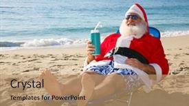  Presentation with tropical christmas - Colorful slide set enhanced with earned vacation after delivering christmas backdrop and a coral colored foreground