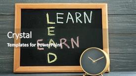  Presentation with lead - Beautiful slide set featuring earning - chalkboard with words learn lead backdrop and a dark gray colored foreground