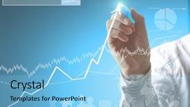  Presentation with grab hand - Presentation theme consisting of earnings quality - businessman hand writing a business background and a light blue colored foreground