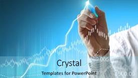  Presentation with writing - Colorful slide set enhanced with earnings quality - businessman hand writing a business backdrop and a arctic colored foreground