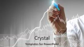  Presentation with writing - Presentation design with earnings quality - businessman hand writing a business background and a light gray colored foreground