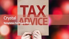  Presentation with tax - Cool new PPT theme with earnings quality - tax advice card with colorful backdrop and a coral colored foreground