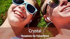  Presentation with love music - PPT theme with earphones and listening to music background and a tawny brown colored foreground