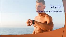  Presentation with smart goals - Audience pleasing presentation design consisting of earphones checking his smart backdrop and a  colored foreground