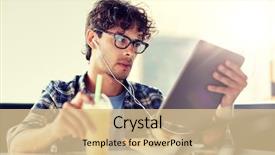  Presentation with free music - Colorful presentation theme enhanced with earphones listening to music backdrop and a lemonade colored foreground