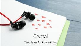  Presentation with white sheet - Audience pleasing presentation theme consisting of earphones on white sheet backdrop and a sky blue colored foreground