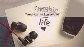  Presentation with music - Audience pleasing presentation consisting of musical background blue color sheet - earphones with text music backdrop and a lemonade colored foreground