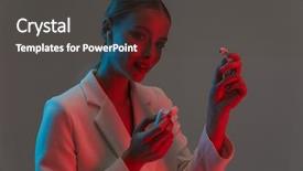  Presentation with 80s era neon lights sign - Audience pleasing presentation theme consisting of earpods while standing under neon backdrop and a dark gray colored foreground