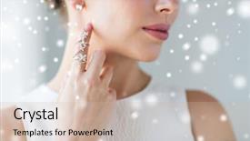  Presentation with ring diamond jewelry - Beautiful presentation featuring earrings - christmas holidays beauty jewelry backdrop and a soft green colored foreground