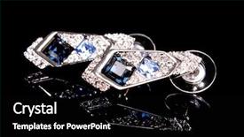  Presentation with gems - Slides having earrings with gems on black background and a black colored foreground