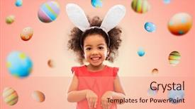  Presentation with living coral - Slide set enhanced with ears headband over colored eggs background and a coral colored foreground