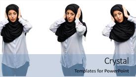  Presentation with arab music - Audience pleasing PPT theme consisting of ears ignoring annoying loud noise backdrop and a  colored foreground