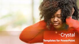  Presentation with protected hearing ear plugs - PPT theme consisting of ears ignoring annoying loud noise background and a crimson colored foreground