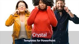  Presentation with three - PPT layouts featuring ears ignoring annoying loud noise background and a navy blue colored foreground