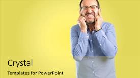  Presentation with ears - PPT theme consisting of ears ignoring annoying loud noise background and a  colored foreground