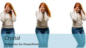  Presentation with noise and hearing - Slide deck consisting of ears ignoring annoying loud noise background and a light blue colored foreground