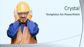  Presentation with senior worker - Amazing PPT layouts having ears ignoring annoying loud noise backdrop and a white colored foreground