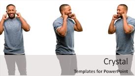  Presentation with african american - PPT layouts with ears ignoring annoying loud noise background and a light gray colored foreground