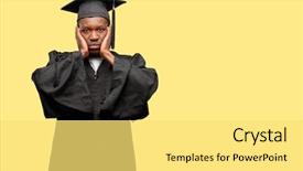  Presentation with black women student - Amazing presentation theme having ears ignoring annoying loud noise backdrop and a yellow colored foreground