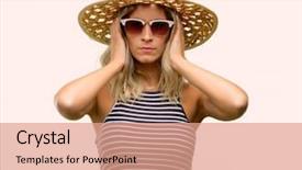  Presentation with protected hearing ear plugs - Colorful slide deck enhanced with ears ignoring annoying loud noise backdrop and a  colored foreground