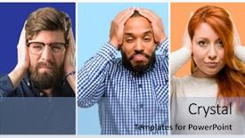  Presentation with group of people - Slide deck having ears ignoring annoying loud noise background and a teal colored foreground