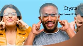  Presentation with hearing - Slides featuring ears ignoring annoying loud noise background and a arctic colored foreground