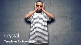  Presentation with black man - Colorful PPT layouts enhanced with ears ignoring annoying loud noise backdrop and a  colored foreground