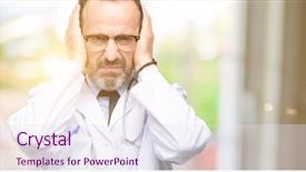  Presentation with medical - Colorful presentation theme enhanced with ears ignoring annoying loud noise backdrop and a  colored foreground