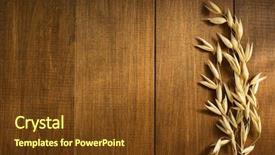  Presentation with ears - Slide deck having ears of oat on wooden background and a tawny brown colored foreground
