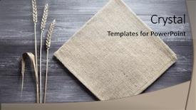  Presentation with clothing wooden clothes hanger object - Amazing presentation design having ears of wheat and cloth backdrop and a light gray colored foreground