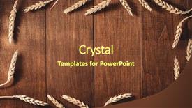  Presentation with ear - Presentation design featuring ears of wheat on wooden background and a tawny brown colored foreground