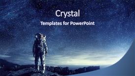  Presentation with outer space - Colorful slide deck enhanced with earth - astronaut in outer space mixed backdrop and a navy blue colored foreground