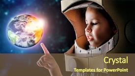  Presentation with costume - Presentation design with earth - child is dressed background and a tawny brown colored foreground