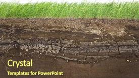  Presentation with green earth - Colorful PPT theme enhanced with earth - cross section of green grass backdrop and a tawny brown colored foreground