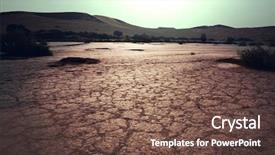  Presentation with earth land - Presentation theme having earth - drought land in african desert background and a tawny brown colored foreground