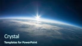  Presentation with space - PPT theme with earth - near space photography - 20km background and a ocean colored foreground