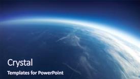  Presentation with melting earth near space - Presentation design consisting of earth - near space photography - 20km background and a navy blue colored foreground